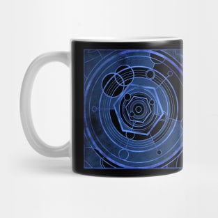 Weathered Clockwork - Blue (Gallifreyan inspired) Mug